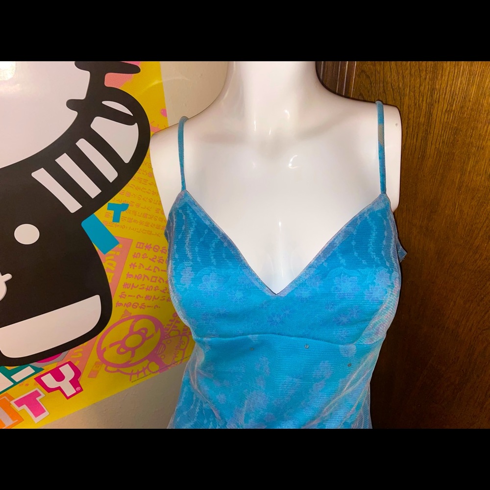 blue patterned mini y2k dress 🫐🦋💙